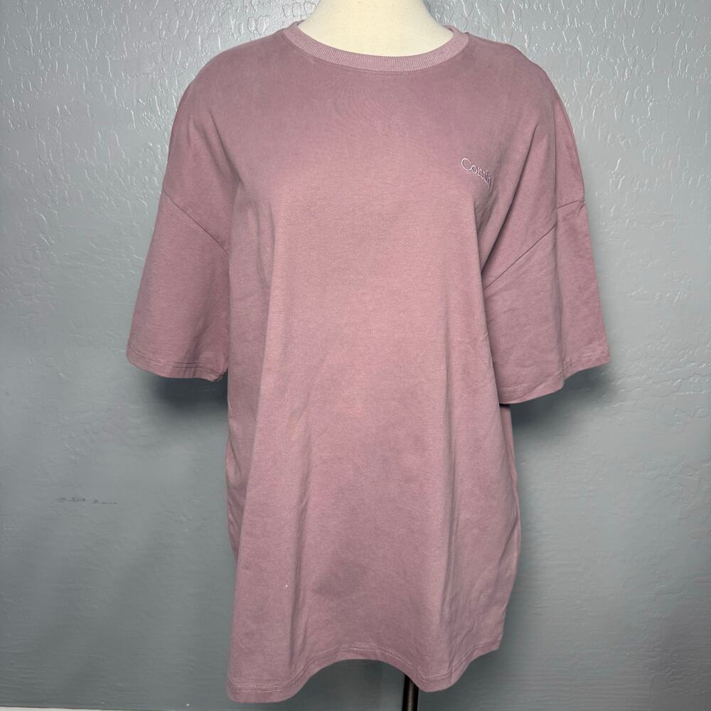 Comfrt Essential Oversized Tee, Mauve, M